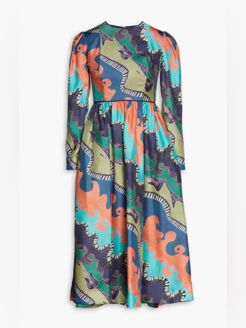 Zimmermann Rhythm Printed Silk-Twill Midi/Maxi Dress Multicolor size small